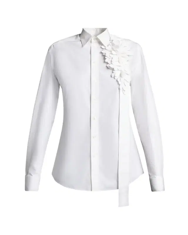 Garden Flower Cotton Poplin Button-Down Shirt