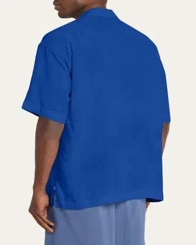IM MEN Men's Floating Linen Short-Sleeve Shirt | Thumbnail 3