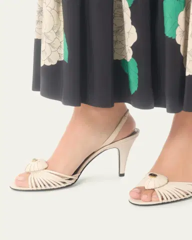 Valentino Garavani 85mm Coeur VLogo Leather Slingback Pumps | Thumbnail 2