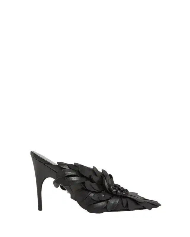 Balenciaga 90mm Flowers Leather Mule Pumps
