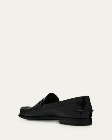 Prada Men's Leather Moc-Toe Penny Loafers | Thumbnail 4