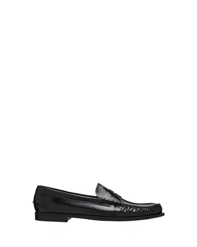 Prada Men's Leather Moc-Toe Penny Loafers | Thumbnail 1