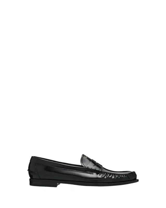Prada Men's Leather Moc-Toe Penny Loafers