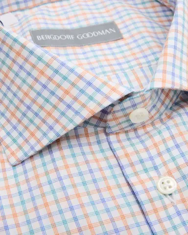 Bergdorf Goodman Men's Cotton Multicolor Plaid Dress Shirt | Thumbnail 2