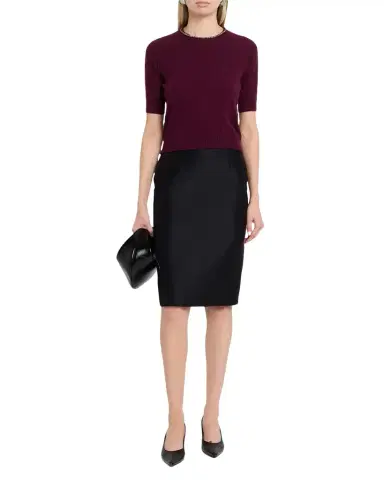 Giorgio Armani Embellished Short-Sleeve Cashmere Crewneck Sweater | Thumbnail 1 Giorgio Armani Embellished Short-Sleeve Cashmere Crewneck Sweater | Thumbnail 1