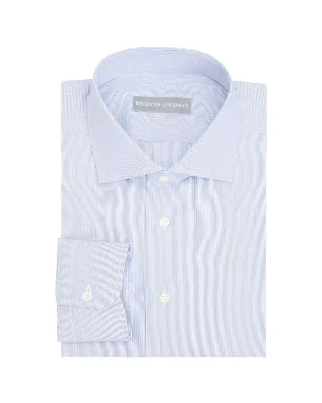 Bergdorf Goodman Men's Cotton Pencil Stripe Spread Collar Dress Shirt