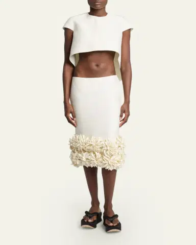 Balenciaga Pointy Flower Midi Pencil Skirt | Thumbnail 2 Balenciaga Pointy Flower Midi Pencil Skirt | Thumbnail 2