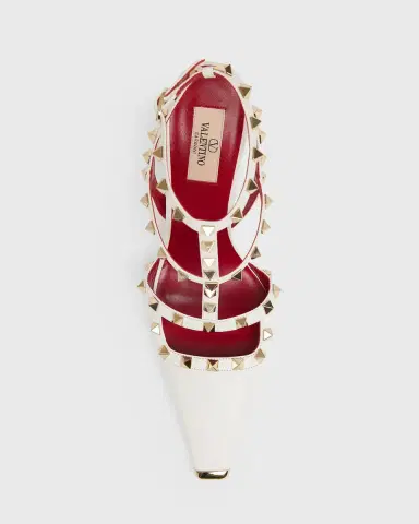 Valentino Garavani 100mm Rockstud Leather Ankle-Strap Pumps | Thumbnail 6
