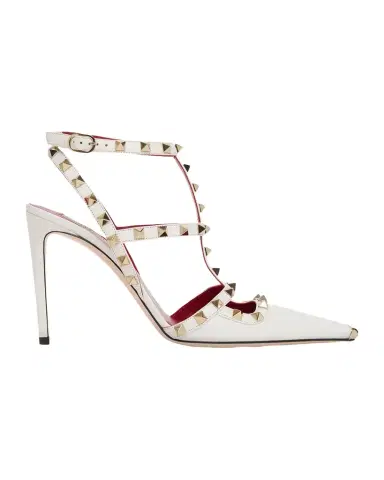 Valentino Garavani 100mm Rockstud Leather Ankle-Strap Pumps | Thumbnail 1