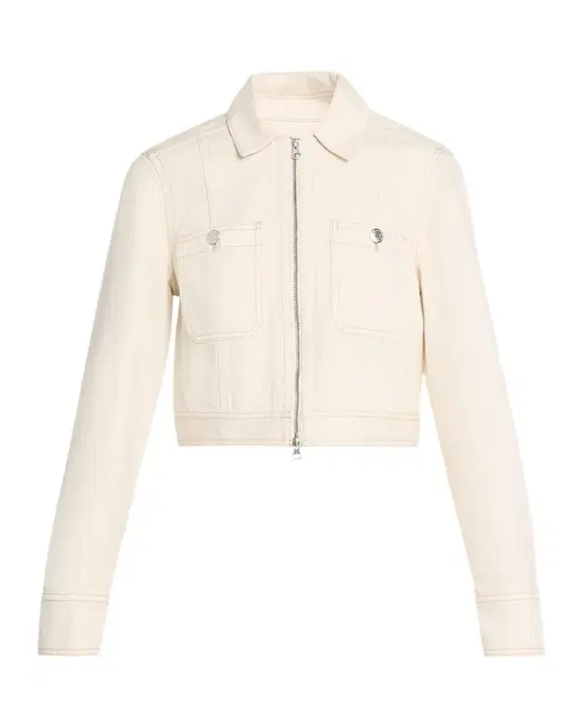 Veronica Beard Patty Cropped Denim Moto Jacket