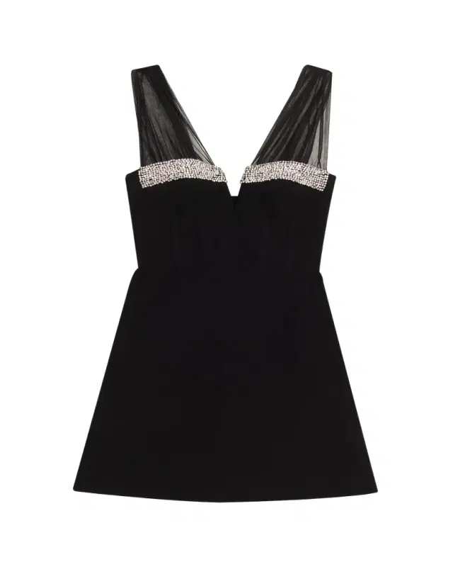 Astros Crystal-Trim Crepe Mini Dress