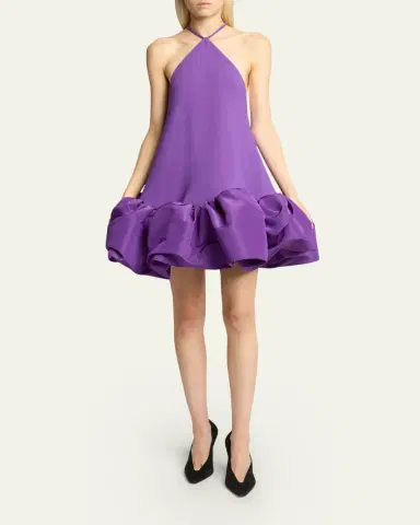 Balenciaga Silk Balloon Ruffle Mini Halter Dress | Thumbnail 2 Balenciaga Silk Balloon Ruffle Mini Halter Dress | Thumbnail 2