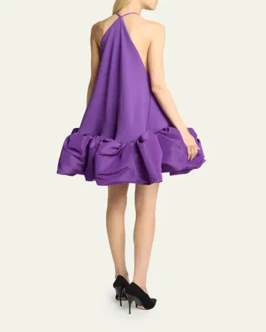 Balenciaga Silk Balloon Ruffle Mini Halter Dress | Thumbnail 3 Balenciaga Silk Balloon Ruffle Mini Halter Dress | Thumbnail 3