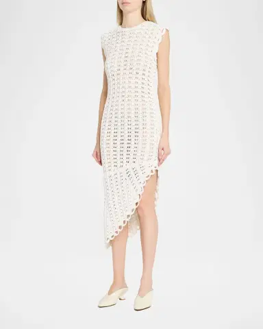 Loulou de Saison Malena Asymmetric Crochet Dress | Thumbnail 4 Loulou de Saison Malena Asymmetric Crochet Dress | Thumbnail 4