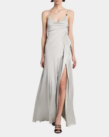 Versace Draped Satin Viscose Gown | Thumbnail 2
