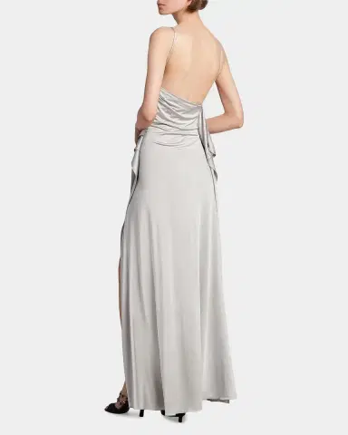 Versace Draped Satin Viscose Gown | Thumbnail 3