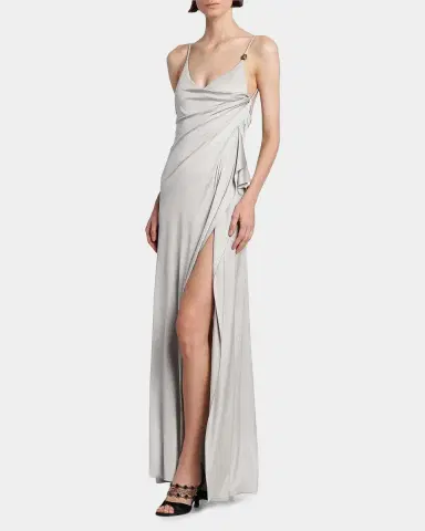 Versace Draped Satin Viscose Gown | Thumbnail 6
