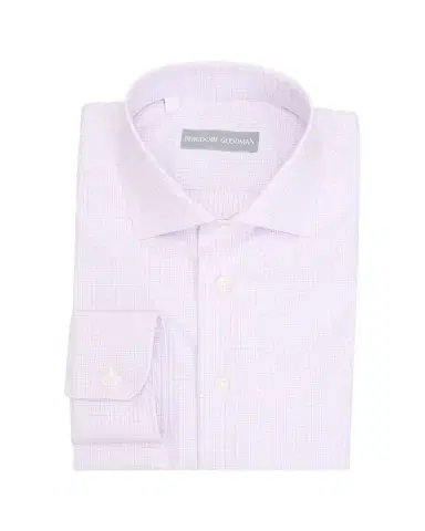 Bergdorf Goodman Men's Cotton Micro-Check Point Collar Dress Shirt | Thumbnail 1