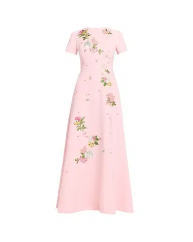 Carolina Herrera Rose Embroidered Sleeveless Trumpet Gown | Thumbnail 1