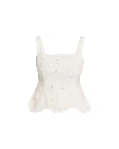 Simkhai McKenna Embroidered Peplum-Hem Top | Thumbnail 1