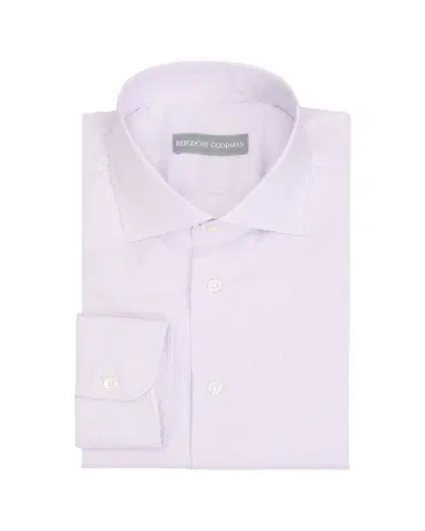 Bergdorf Goodman Men's Cotton Micro-Check Point Collar Dress Shirt | Thumbnail 1