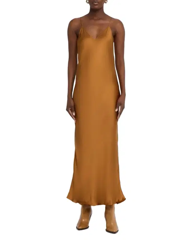 Isabel Marant Nevana Satin Backless Maxi Slip Dress