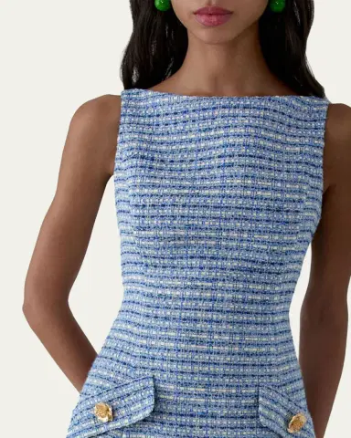 Carolina Herrera Tweed Sleeveless A-Line Dress | Thumbnail 4 Carolina Herrera Tweed Sleeveless A-Line Dress | Thumbnail 4