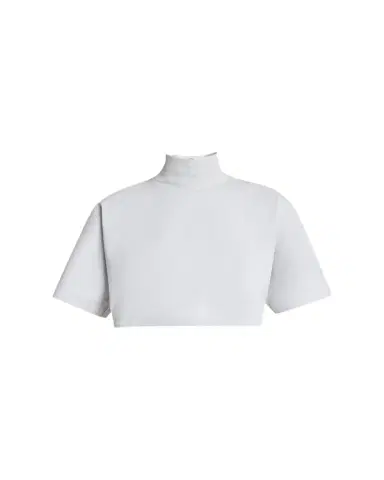 Alaïa Turtleneck Short-Sleeve Crop T-Shirt | Thumbnail 1