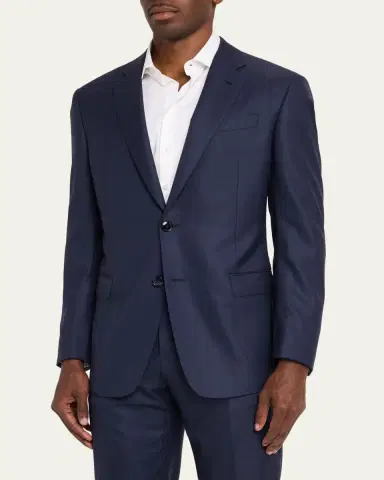 Giorgio Armani Men's Soft Line Textured Wool Two-Piece Suit | Thumbnail 4 Giorgio Armani Men's Soft Line Textured Wool Two-Piece Suit | Thumbnail 4