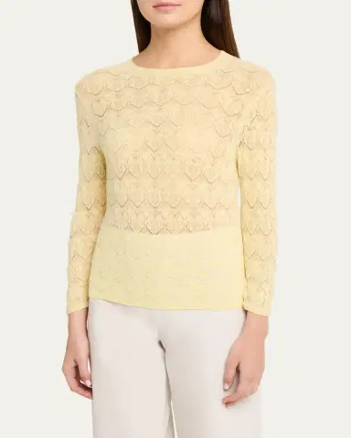 Vince Fine Lace 3/4-Sleeve Crewneck Top | Thumbnail 12 Vince Fine Lace 3/4-Sleeve Crewneck Top | Thumbnail 12