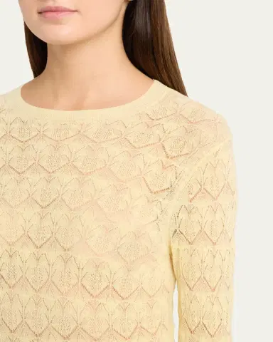 Vince Fine Lace 3/4-Sleeve Crewneck Top | Thumbnail 13 Vince Fine Lace 3/4-Sleeve Crewneck Top | Thumbnail 13