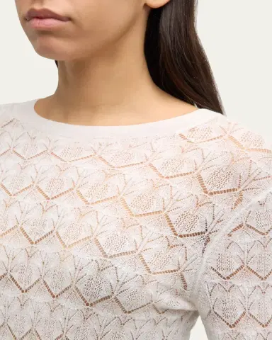 Vince Fine Lace 3/4-Sleeve Crewneck Top | Thumbnail 9 Vince Fine Lace 3/4-Sleeve Crewneck Top | Thumbnail 9