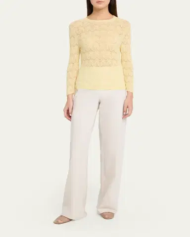 Vince Fine Lace 3/4-Sleeve Crewneck Top | Thumbnail 10 Vince Fine Lace 3/4-Sleeve Crewneck Top | Thumbnail 10