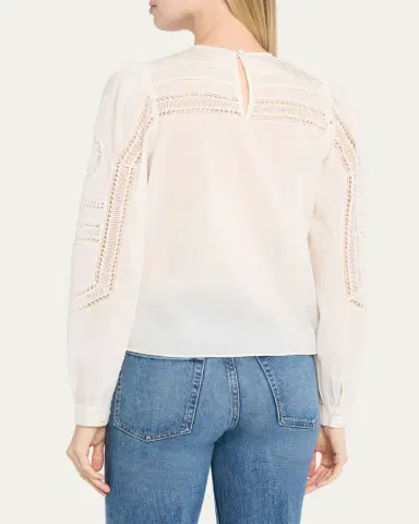 Ulla Johnson Marlowe Embroidered Long-Sleeve Blouse | Thumbnail 3 Ulla Johnson Marlowe Embroidered Long-Sleeve Blouse | Thumbnail 3