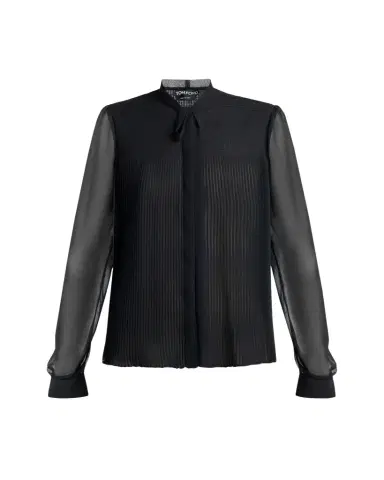Tom Ford Chiffon Plisse Neck-Tie Blouse | Thumbnail 1 Tom Ford Chiffon Plisse Neck-Tie Blouse | Thumbnail 1
