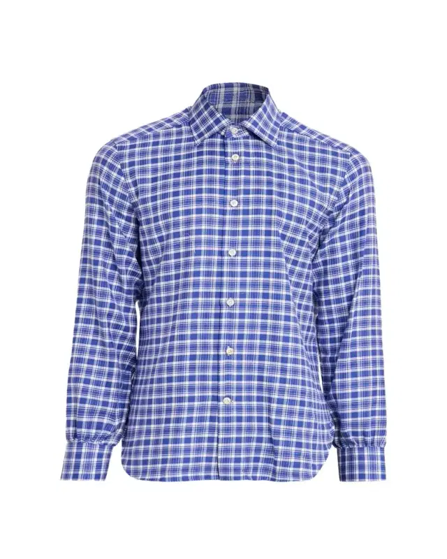 Kiton Men's Cotton and Cashmere Plaid Button-Down Shirt