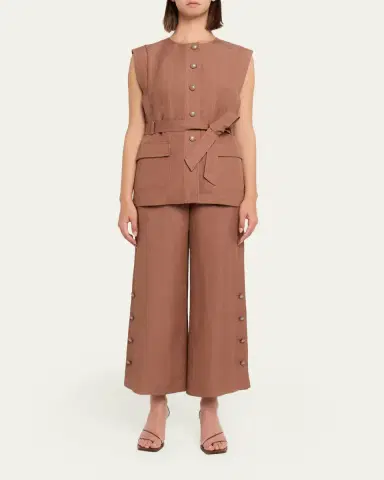 Kobi Halperin Remi Cropped Linen Pants | Thumbnail 2