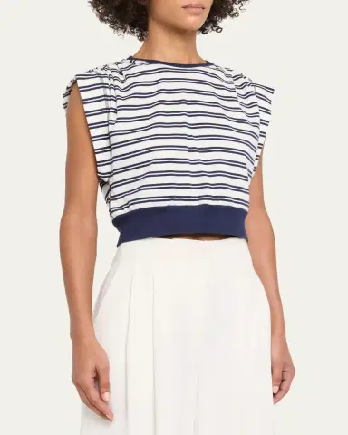 Simkhai Joie Striped Cotton-Jersey Top | Thumbnail 4 Simkhai Joie Striped Cotton-Jersey Top | Thumbnail 4