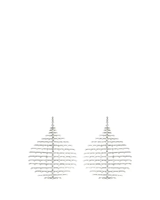 Fernando Jorge 18K White Gold Medium Disco Earrings with Diamonds