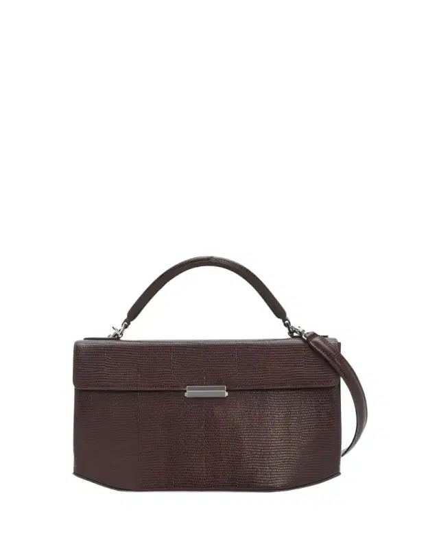 Toteme Clip Lizard-Embossed Top-Handle Bag