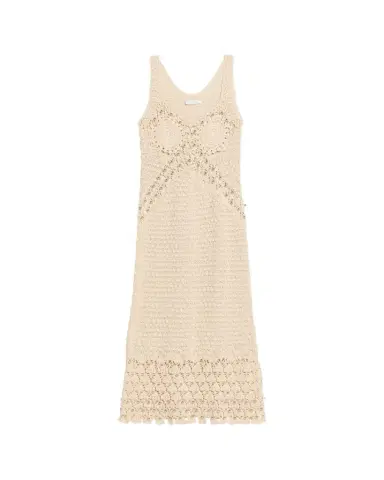 Rabanne Embellished Textured Crochet Knit Midi Dress | Thumbnail 1 Rabanne Embellished Textured Crochet Knit Midi Dress | Thumbnail 1