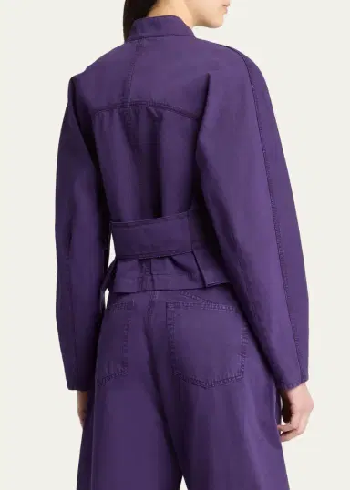 Alaïa Curved-Sleeve Denim Zip Jacket | Thumbnail 3