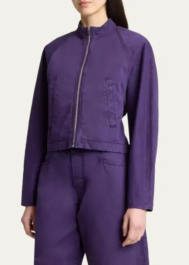 Alaïa Curved-Sleeve Denim Zip Jacket | Thumbnail 4