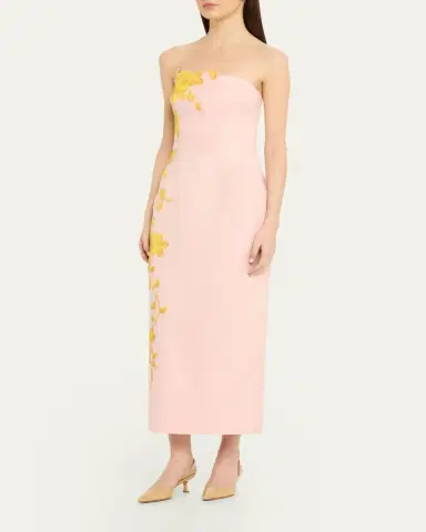Lela Rose Strapless Rose Fil Coupe Ankle Cocktail Dress | Thumbnail 4
