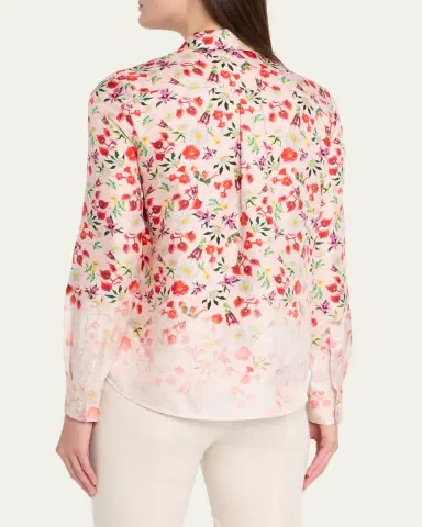 Gabriela Hearst Henri Ombre Floral Silk Button-Down Blouse | Thumbnail 3 Gabriela Hearst Henri Ombre Floral Silk Button-Down Blouse | Thumbnail 3