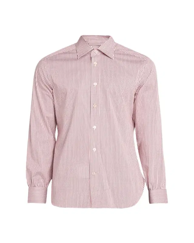 Kiton Men's Cotton-Stretch Multi-Stripe Sport Shirt