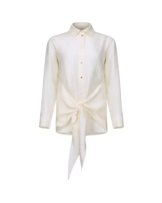 Ossou Arroya Tie-Front Crinkled atin hirt