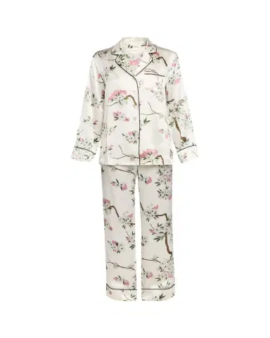 Olivia von Halle Lila Ana Blossom-Print Silk Satin Pajama Set | Thumbnail 1 Olivia von Halle Lila Ana Blossom-Print Silk Satin Pajama Set | Thumbnail 1