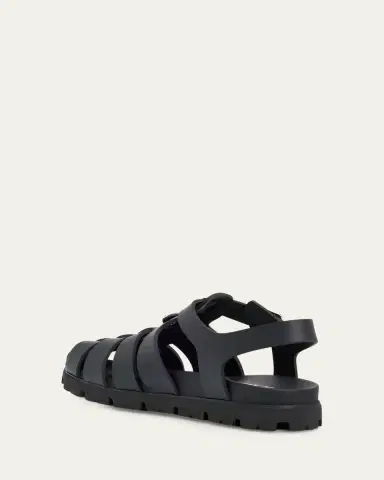 Prada Men's Soft Cage Rubber Fisherman Sandals | Thumbnail 4