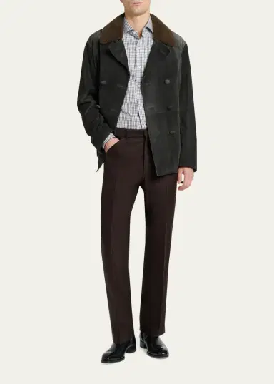Tom Ford Men's Cotton Grid Check Dress Shirt | Thumbnail 2 Tom Ford Men's Cotton Grid Check Dress Shirt | Thumbnail 2